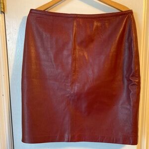 Mix It Leather Pencil Skirt in Deep Red